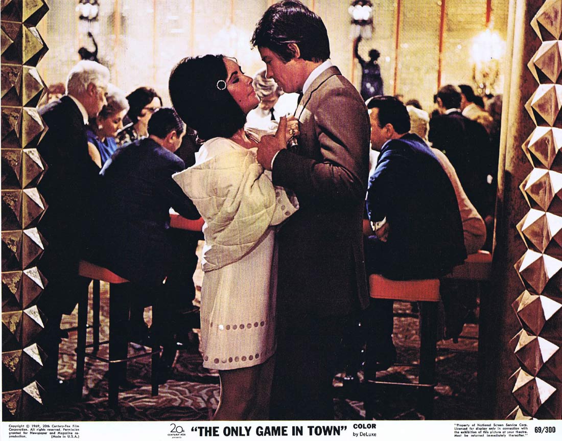THE ONLY GAME IN TOWN Original Lobby Card 2 Elizabeth Taylor Warren Beatty