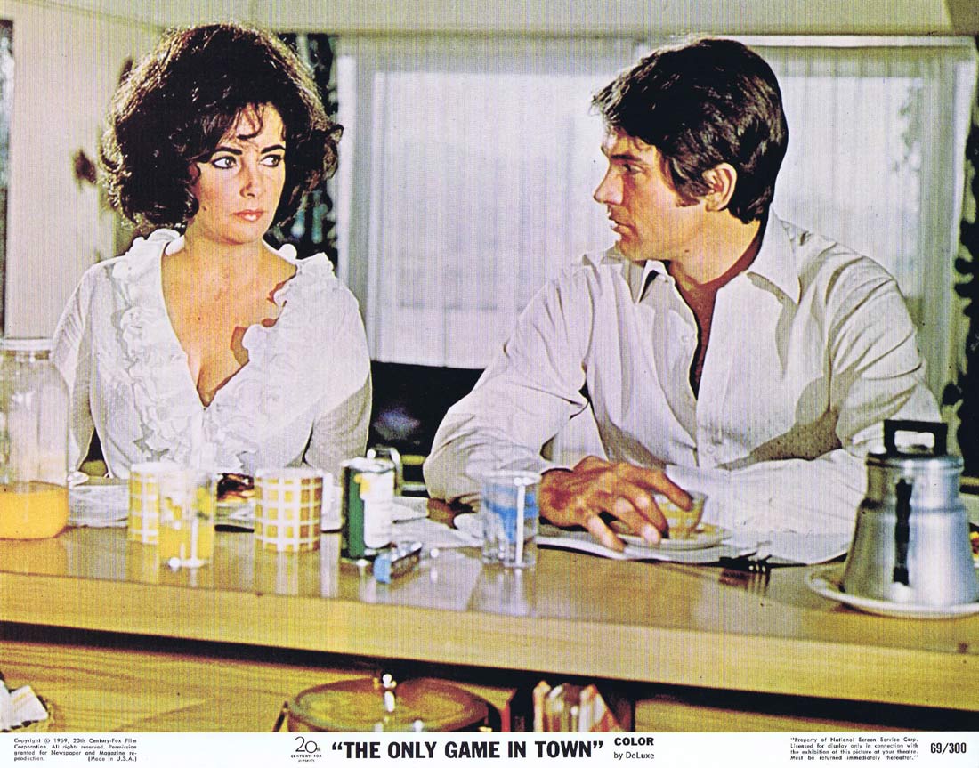 THE ONLY GAME IN TOWN Original Lobby Card 8 Elizabeth Taylor Warren Beatty