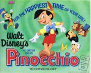 PINOCCHIO Original 1962r Title Lobby Card Disney Classic
