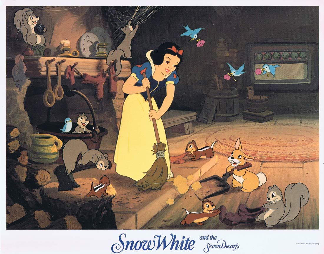 SNOW WHITE AND THE SEVEN DWARFS Original 1987r Lobby Card 6 Disney
