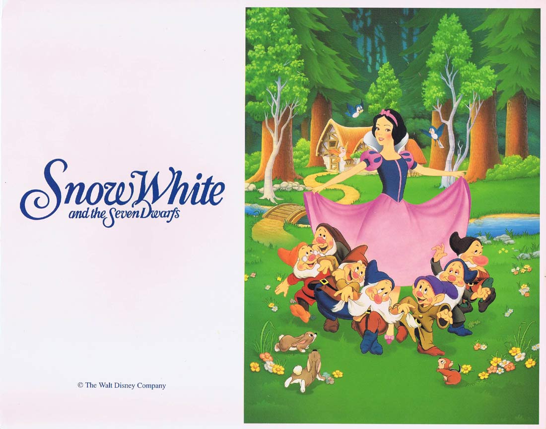SNOW WHITE AND THE SEVEN DWARFS Original 1987r Title Lobby Card Disney