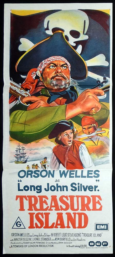 TREASURE ISLAND Original Daybill Movie Poster Orson Welles