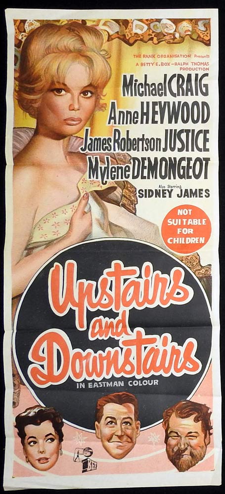 UPSTAIRS AND DOWNSTAIRS Original Daybill Movie Poster Michael Craig
