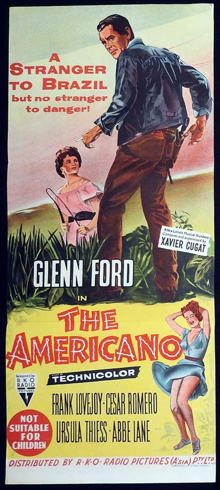 THE AMERICANO Original Daybill Movie Poster Glenn Ford RKO