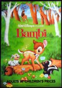 BAMBI Original 1990sr Australian One sheet Movie poster Disney