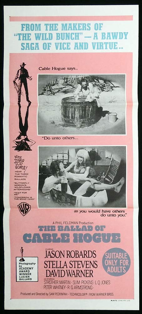 THE BALLAD OF CABLE HOGUE Original Daybill Movie Poster Jason Robards Stella Stevens