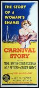 CARNIVAL STORY Original 60sr Daybill Movie Poster Anne Baxter Steve Cochran