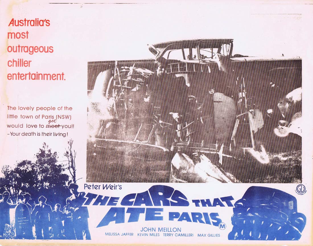 THE CARS THAT ATE PARIS Original Australian Lobby Card 2 Peter Weir