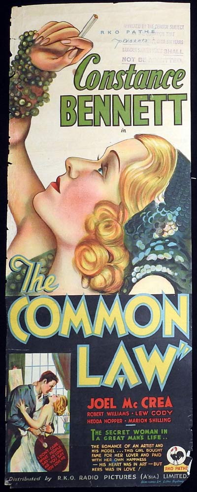 THE COMMON LAW Original Long Daybill Movie Poster Joel McCrea Constance Bennett