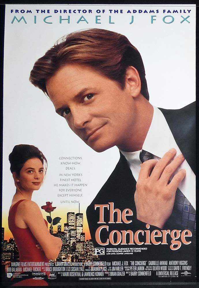 THE CONCIERGE Original Australian One sheet Movie poster Michael J. Fox