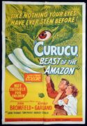 CURUCU BEAST OF THE AMAZON Original One sheet Movie poster Sci Fi