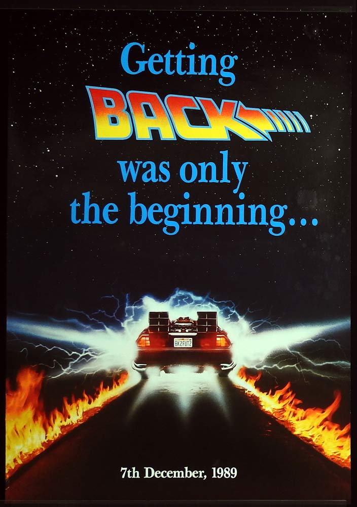 BACK TO THE FUTURE II Original US SS Teaser One sheet Movie poster 2 DeLorean