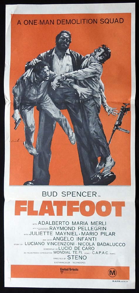 FLATFOOT Original Daybill Movie Poster Bud Spencer Adalberto Maria Merli