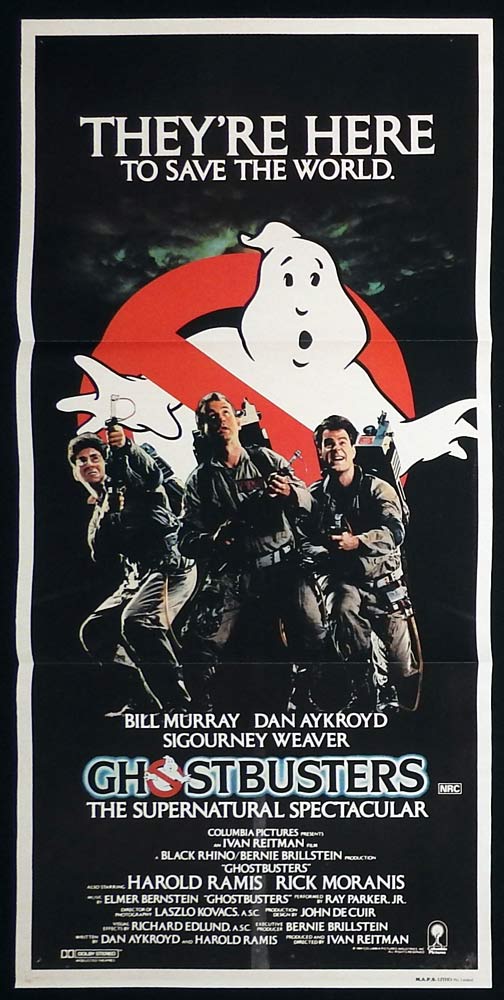 GHOSTBUSTERS Original Daybill Movie Poster Bill Murray Dan Aykroyd