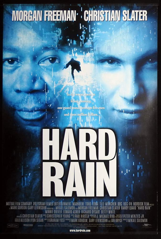 HARD RAIN Original One sheet Movie poster Morgan Freeman Christian Slater