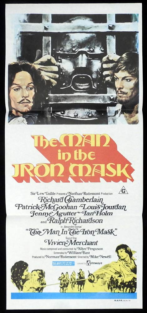 THE MAN IN THE IRON MASK Original Daybill Movie Poster Richard Chamberlain
