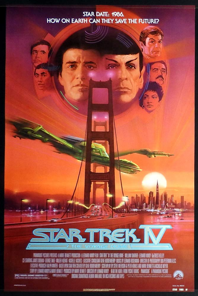 STAR TREK IV Original US One sheet Movie poster William Shatner Leonard Nimoy