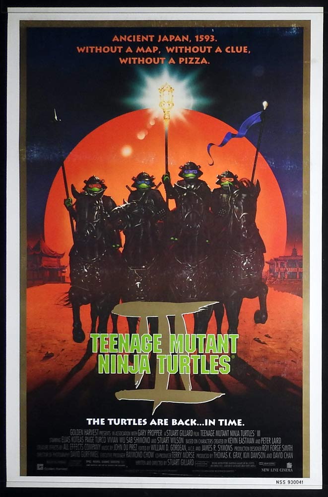 TEENAGE MUTANT NINJA TURTLES III Original US One sheet Movie poster