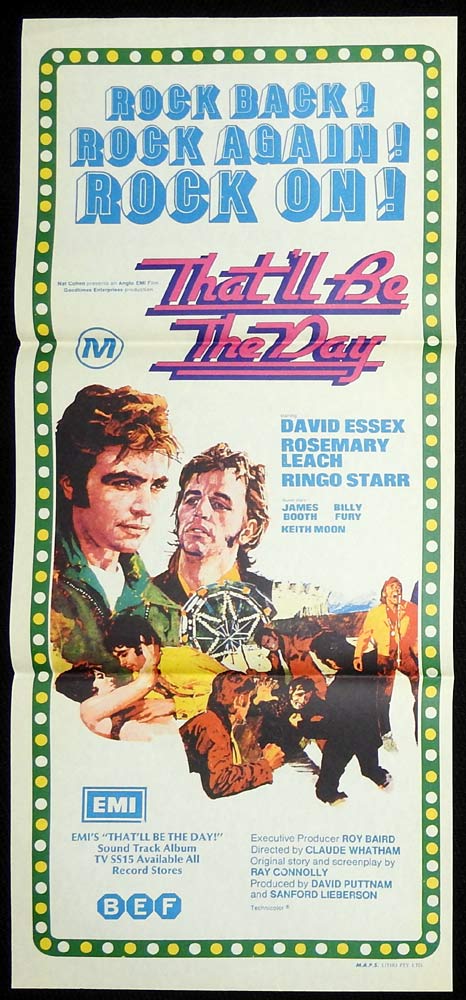 THAT’LL BE THE DAY Original Daybill Movie Poster David Essex Ringo Starr