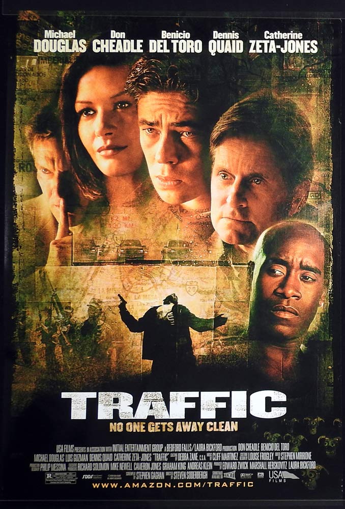 TRAFFIC Original US One sheet Movie poster Michael Douglas Catherine Zeta-Jones