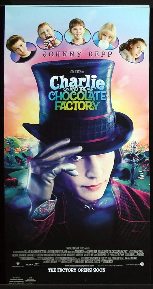 CHARLIE AND THE CHOCOLATE FACTORY Original ROLLED Daybill Movie Poster Johnny Depp
