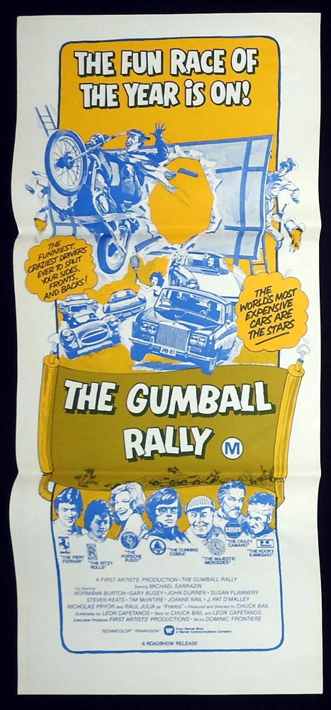 THE GUMBALL RALLY Original Daybill Movie Poster Michael Sarrazin Gary Busey