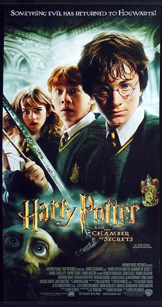 HARRY POTTER AND THE CHAMBER OF SECRETS Original ROLLED Daybill Movie Poster