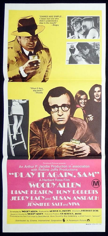 PLAY IT AGAIN SAM Original Daybill Movie Poster Woody Allen Diane Keaton Bogart