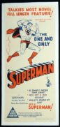 SUPERMAN Original Daybill Movie Poster Kirk Alyn 1948 Columbia Serial Linen Backed
