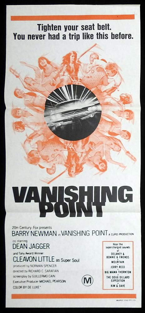 VANISHING POINT Original 2nd print Daybill Movie Poster Barry Newman Cleavon Little
