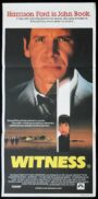 WITNESS Original Daybill Movie poster Harrison Ford
