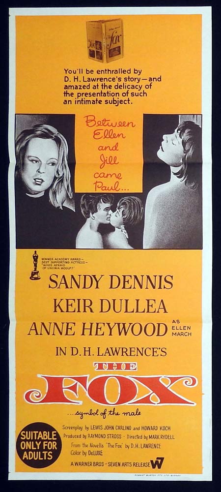 THE FOX Original Daybill Movie Poster Sandy Dennis
