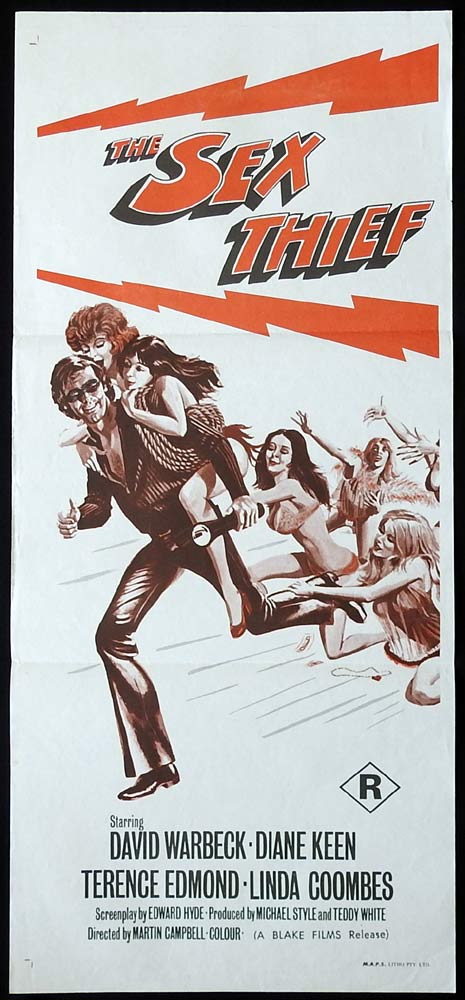 THE SEX THIEF Original Daybill Movie Poster David Warbeck Diane Keen
