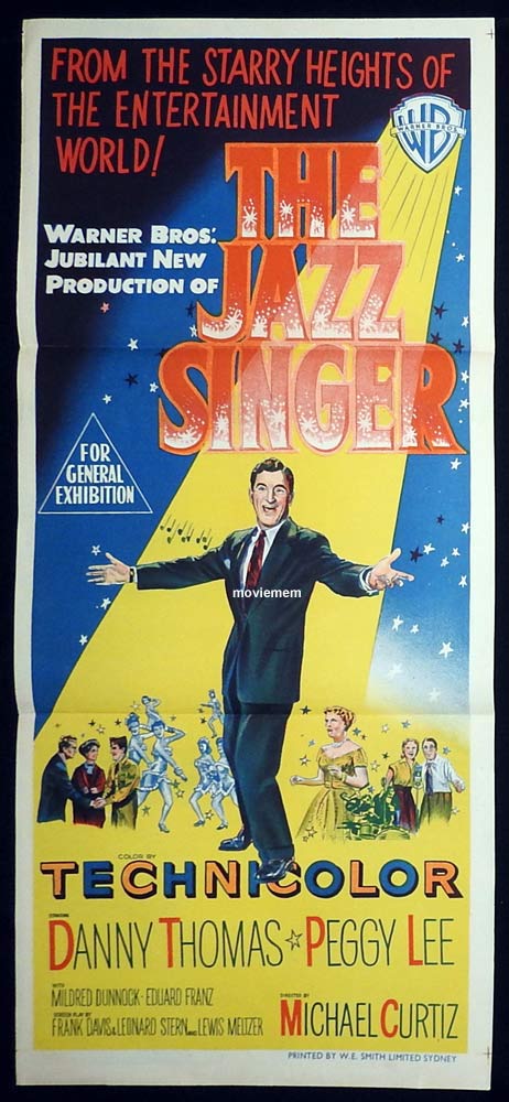 THE JAZZ SINGER Original Daybill Movie Poster Danny Thomas Pegy Lee